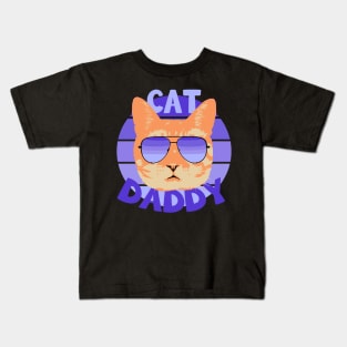 Cat Daddy - Cat with Sunglasses Kids T-Shirt